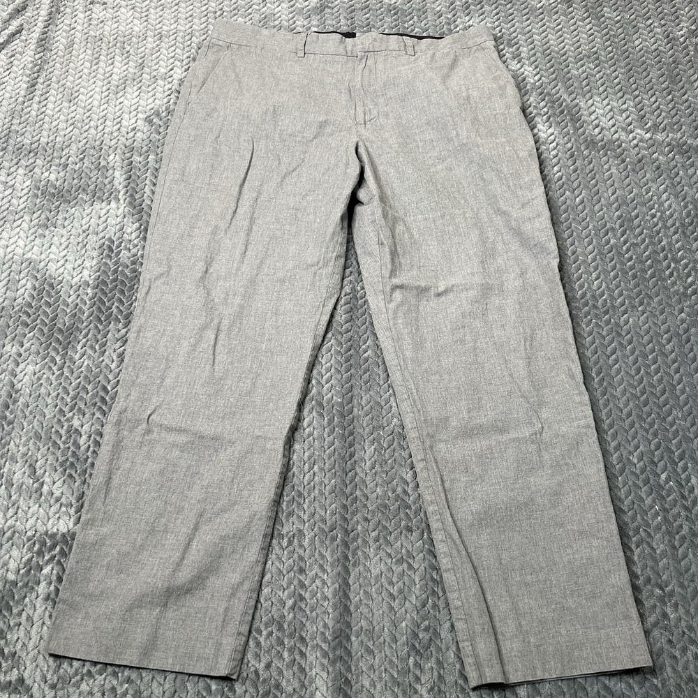 J.Crew Bedford Pants Mens 36x28 Gray 100% Cotton Chino Flat Front Casual F3996